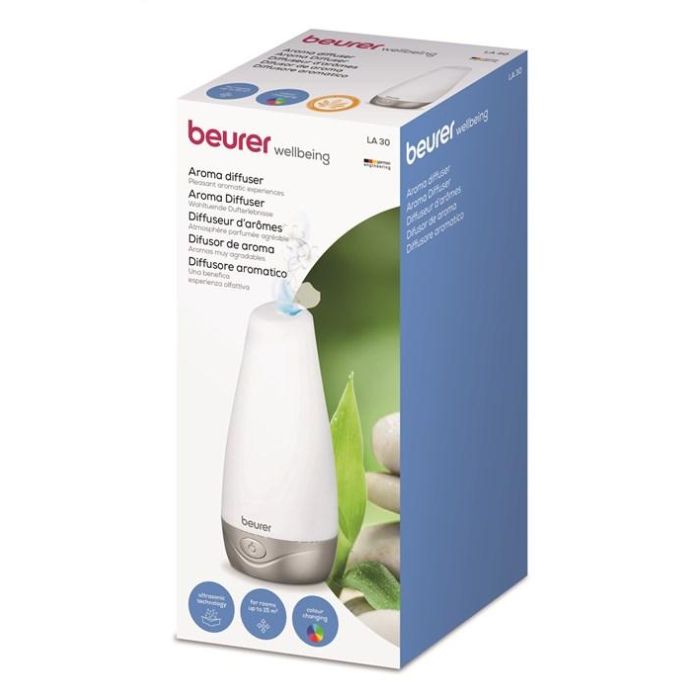 Beurer LA-30 Difusor de Aroma con Cromoterapia y Tecnología de Ultrasonidos para Aromaterapia y Bienestar Beurer LA-30 Difusor de Aroma con Cromoterapia y Tecnología de Ultrasonidos para Aromaterapia y Bienestar