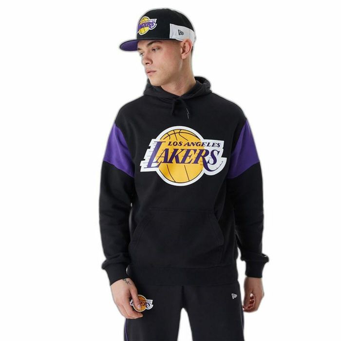 Sudadera con Capucha Unisex New Era NBA Colour Insert LA Lakers Negro