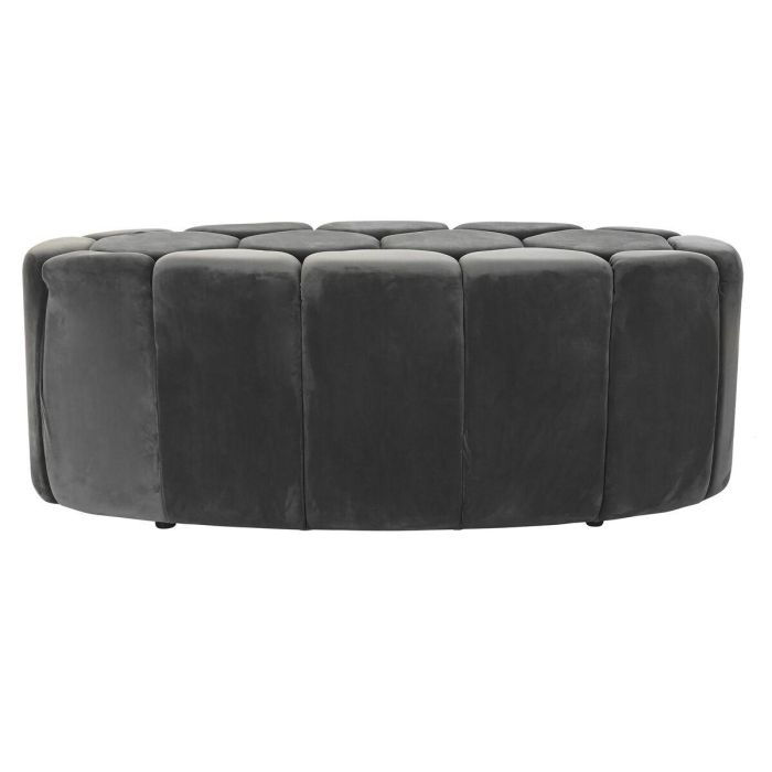 DKD Home Decor Descalzadora Scandi Gris de Poliéster y MDF para Dormitorio o Recibidor - 125 cm Ancho, 53 cm Largo, 46.5 cm Alto 1