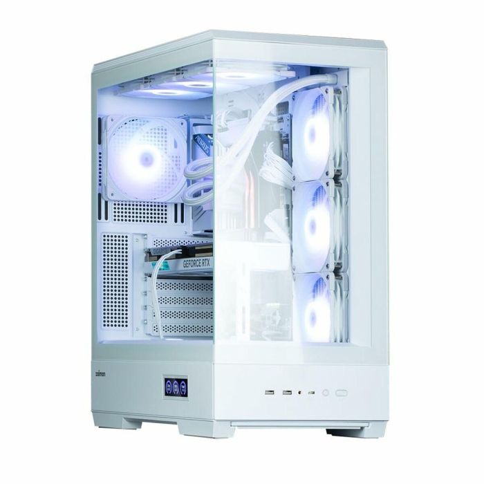 Zalman P50 DS White Midi Tower PC Blanco con Ventana Lateral de Cristal Templado y Soporte ATX 9