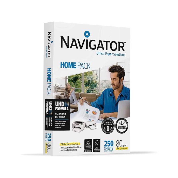 Papel Fotocopiadora Navigator Home Pack Din A4 80 gramos Paquete De 250 Hojas 3