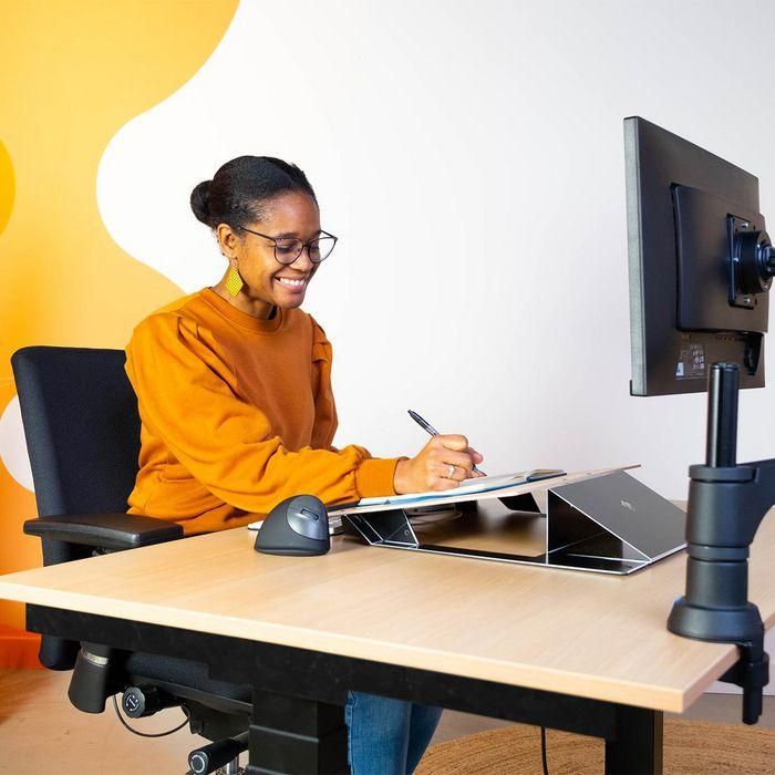 R-Go Tools Document Holder Read2Write y Superficie de Escritura de Madera Roble - Ergonómico para Postura Upright 2