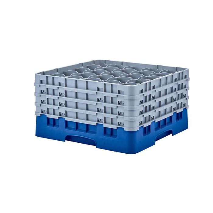 CAMBRO - 25S900-168 - Cesta de lavado 25 comp. 4 alturas- 8,7 cm Ø máx. - alt. máx. 24,1 cm - 50 x 50 x 26,7 cm - Azul