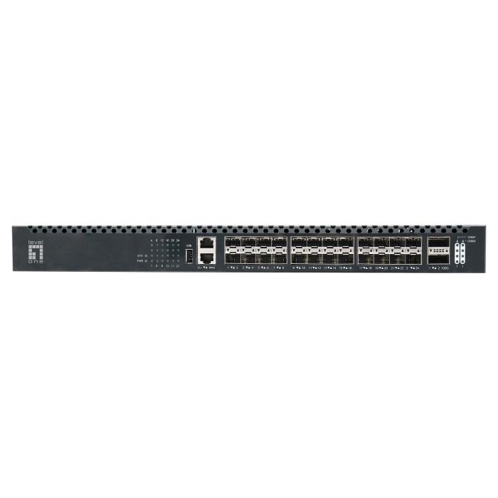 Level One XQS-3126 Switch Gestionado L3 26x GE 2x40/100GbE 19" 24xPoE 185W 1 Level One XQS-3126 Switch Gestionado L3 26x GE 2x40/100GbE 19" 24xPoE 185W 1