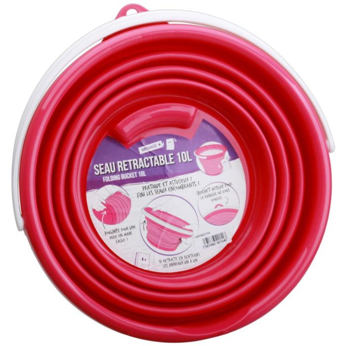 Je cherche une Idee Cubo Plegable 10 L Plástico y Silicona Colores Surtidos Ideal para el Hogar y Exterior 1