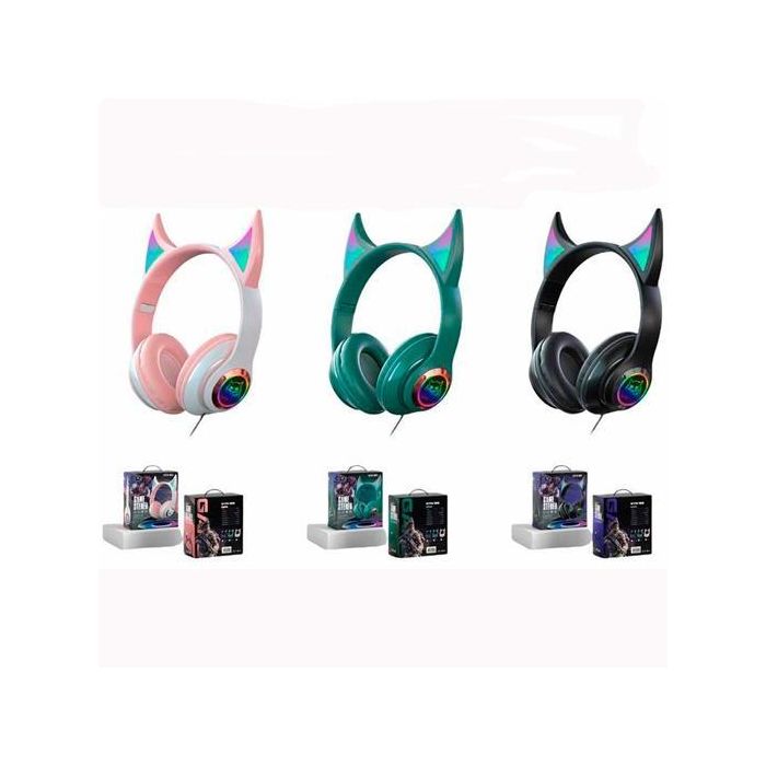 Roymart Auriculares Gamers Pods Estereo C-Cable Y Luces De Neón Colores Surtidos Roymart Auriculares Gamers Pods Estereo C-Cable Y Luces De Neón Colores Surtidos