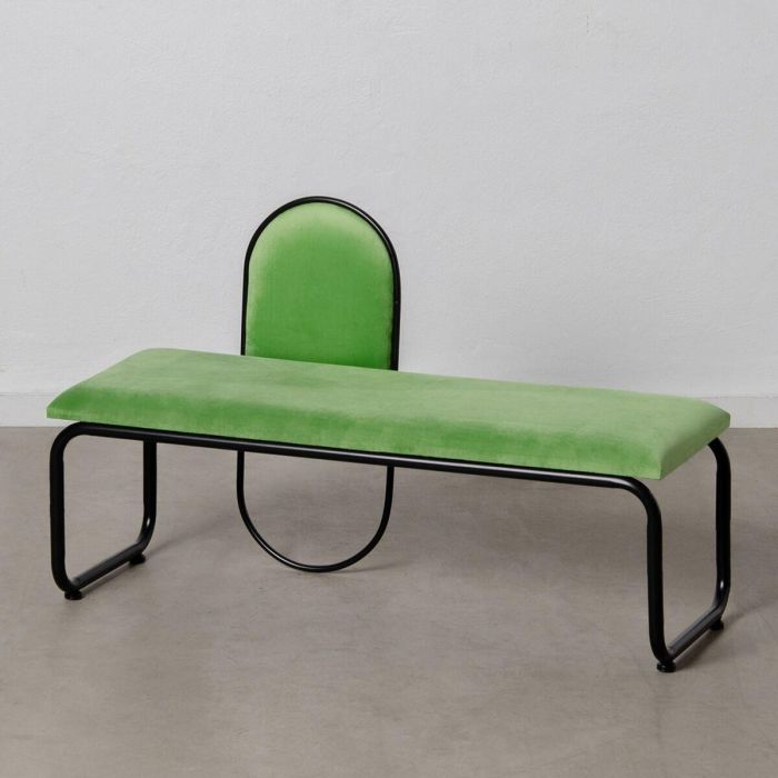 Banqueta 110 x 40 x 68 cm Tejido Sintético Metal Verde