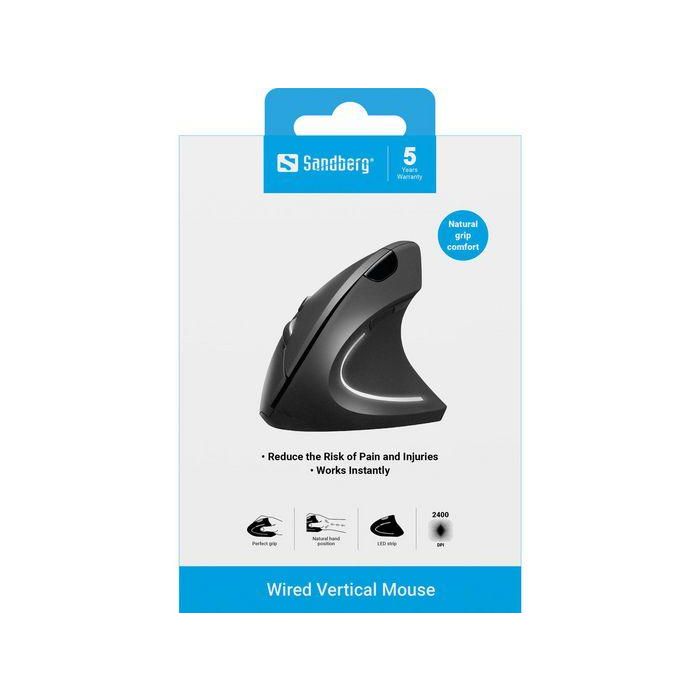 Sandberg Wired Vertical Mouse Pro Ergonómico USB para Ordenador Alivia Presión Muñeca y Dolor Articular 6 Sandberg Wired Vertical Mouse Pro Ergonómico USB para Ordenador Alivia Presión Muñeca y Dolor Articular 6