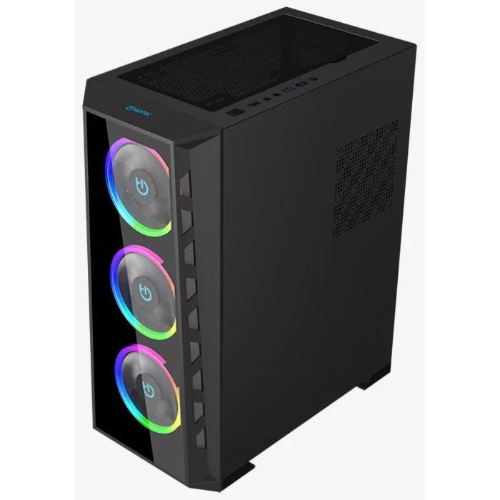 Hiditec MH12 Torre Negro E-ATX, ATX, Micro ATX, Mini-ITX PC Chasis con USB Type-C y Refrigeración ARGB 2