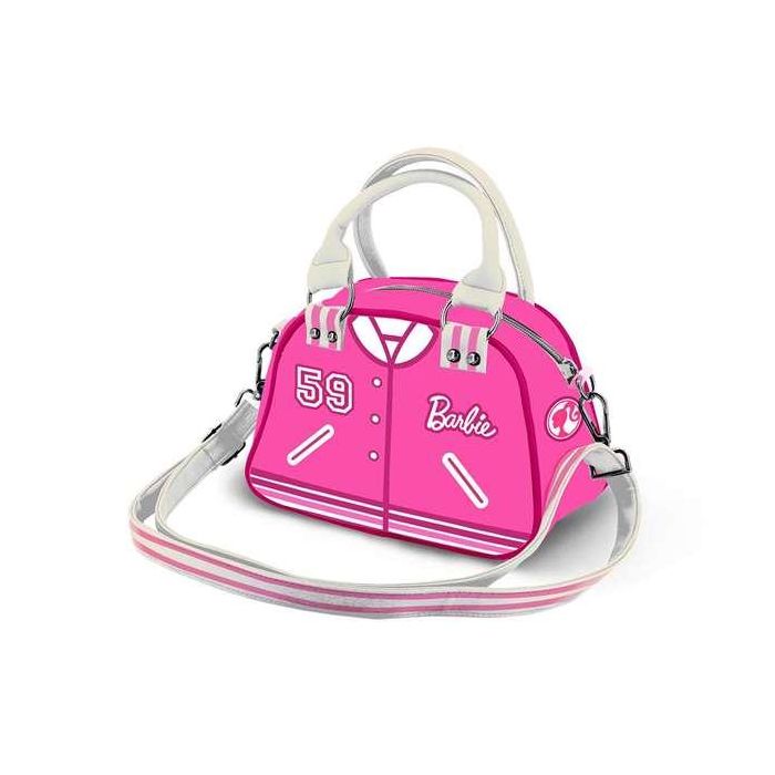 Barbie Bolso Bowling Fashion Varsity Rosa con Cremallera y Bandolera 12 x 22 x 16 cm 4