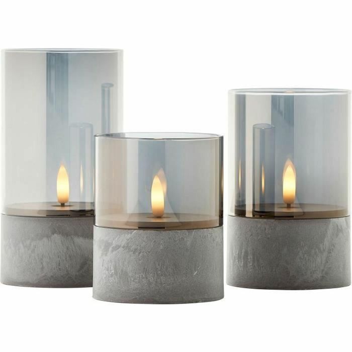 Brilliant BRI4004353428326 Lote 3 Lámparas de Mesa LED CANDLE, 2500K, de Plástico y Vidrio con acabado Gris Ahumado Brilliant BRI4004353428326 Lote 3 Lámparas de Mesa LED CANDLE, 2500K, de Plástico y Vidrio con acabado Gris Ahumado