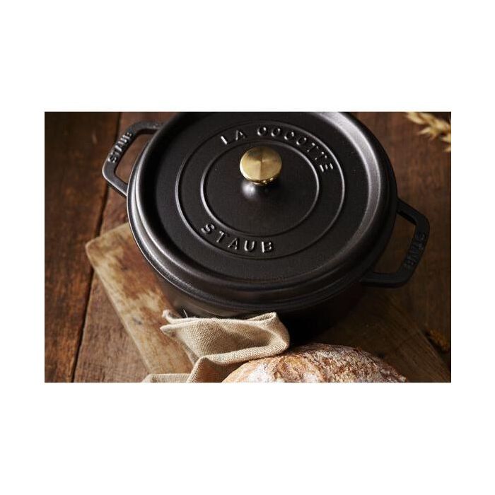 Staub La Cocotte 24cm rund. schwarz. Gusseisen 7