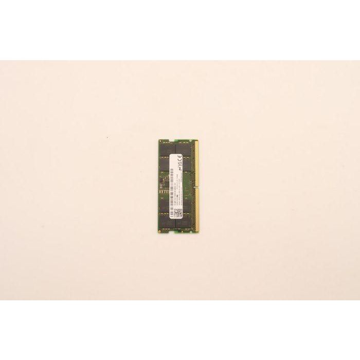 Lenovo SODIMM memory module, 16GB capacity, DDR5 type, 4800MHz speed, 262-pin form factor, designed for Lenovo systems. 2 Lenovo SODIMM memory module, 16GB capacity, DDR5 type, 4800MHz speed, 262-pin form factor, designed for Lenovo systems. 2