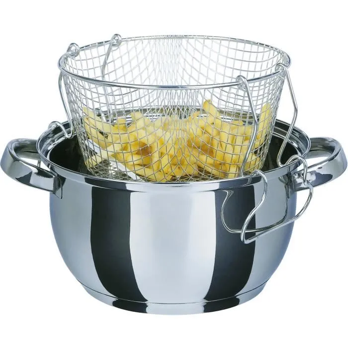 GSW Freidora 488204 Inducción Acero Inoxidable con Tapa de Cristal 22 cm 3