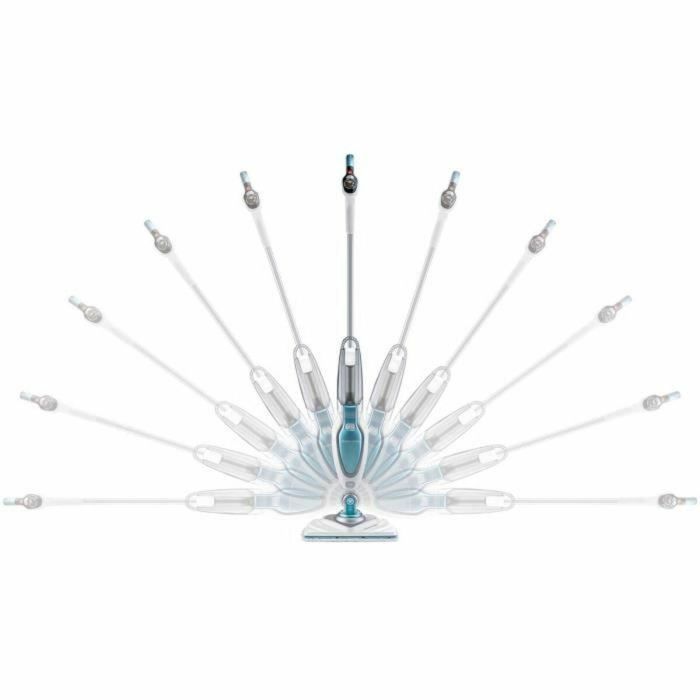 BLACK+DECKER FSM1630-QS Limpiador a vapor escoba Deluxe 1600W, depósito 460ml, calentamiento 15s, autonomía 19min, Blanco 2
