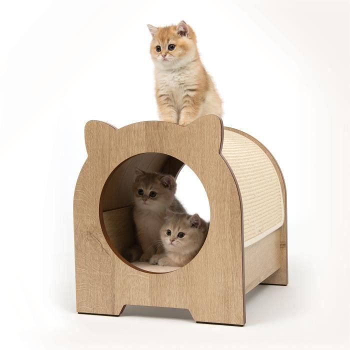 Muebles de diseño VESPER Minou - 36 x 36.5 x 40.5 cm - Marrón claro - Para gatos 1 Muebles de diseño VESPER Minou - 36 x 36.5 x 40.5 cm - Marrón claro - Para gatos 1