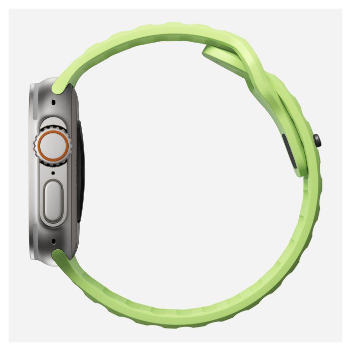 Nomad Sport Band para Apple Watch Series 9 / Ultra (46mm/49mm) - Glow - Correa Deportiva Ajustable de Caucho Verde Claro 3