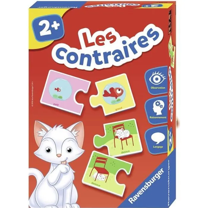 Ravensburger Los opuestos - Juego de 12 pares de cartas para entender el concepto de opuesto, a partir de 2 años 0 Ravensburger Los opuestos - Juego de 12 pares de cartas para entender el concepto de opuesto, a partir de 2 años 0