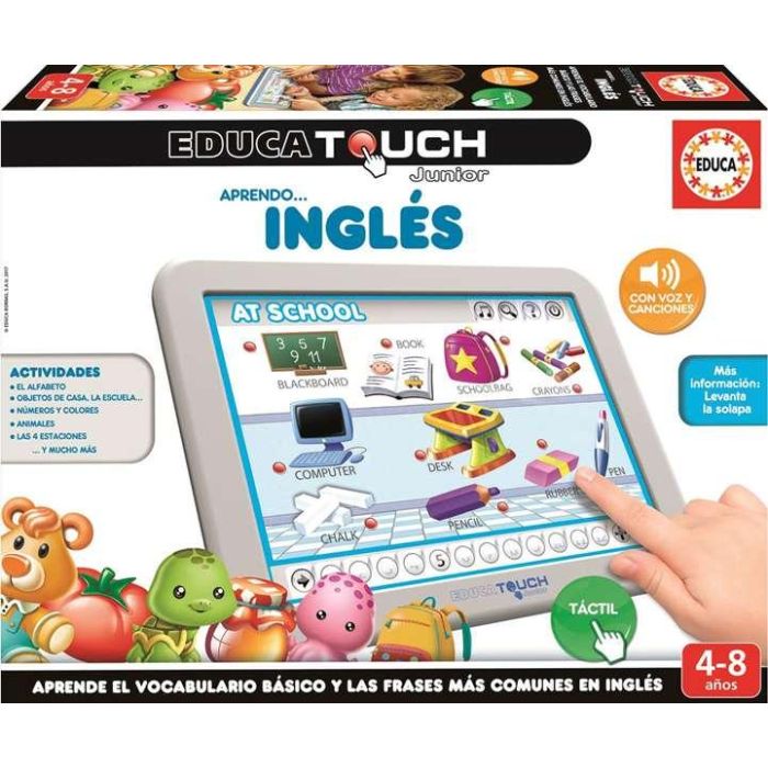Educa Juego Educa Touch Junior Táctil Aprendo Inglés con 6 Láminas de Actividades para Niños de 4 a 8 Años 3