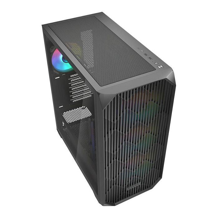 Sharkoon AK3 RGB ATX Midi Tower PC Negro con Panel de Vidrio Templado y Iluminación RGB para Placas ATX, micro ATX, Mini-ITX