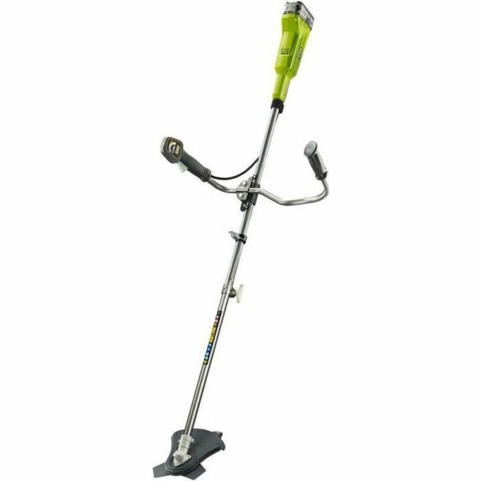 Ryobi Desbrozadora 18V con 1 Batería Litio 4Ah y Cargador Rápido 2.0A, Hoja 3 Dientes Tri-Arc 20cm y Hilo Ø 1.6mm