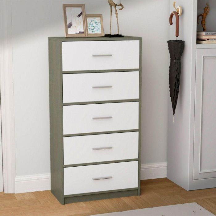 Cómoda Max Home Blanco Gris Moderno 58 x 112 x 30 cm 5 Cómoda Max Home Blanco Gris Moderno 58 x 112 x 30 cm 5
