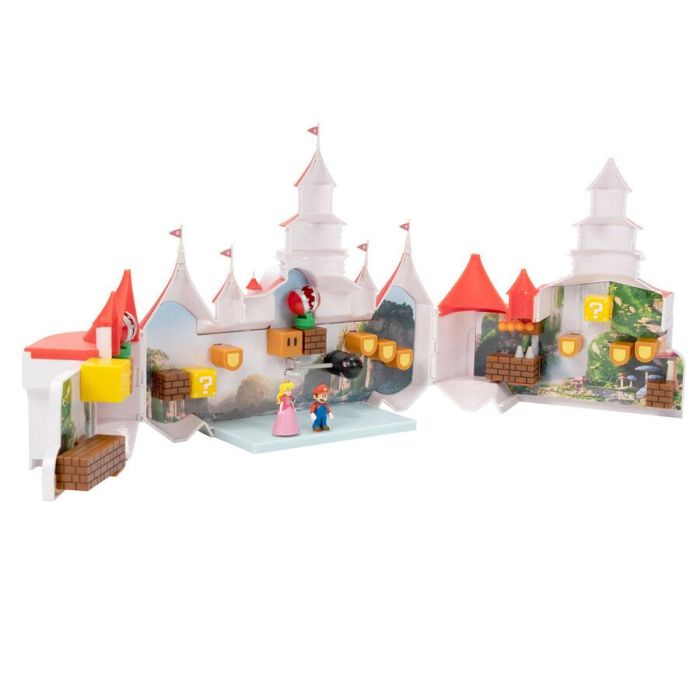 JAKKS PACIFIC Playset Castillo del Reino Champiñón + 2 figuras de la película Super Mario Bros 5