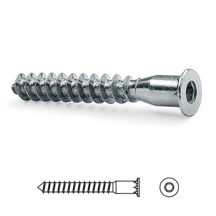 Tornillo Autorroscante Rosca Madera, Allen Zincado 5-50 Cabeza Plana Con Punta Ucafix (100 Unidades) Tornillo Autorroscante Rosca Madera, Allen Zincado 5-50 Cabeza Plana Con Punta Ucafix (100 Unidades)