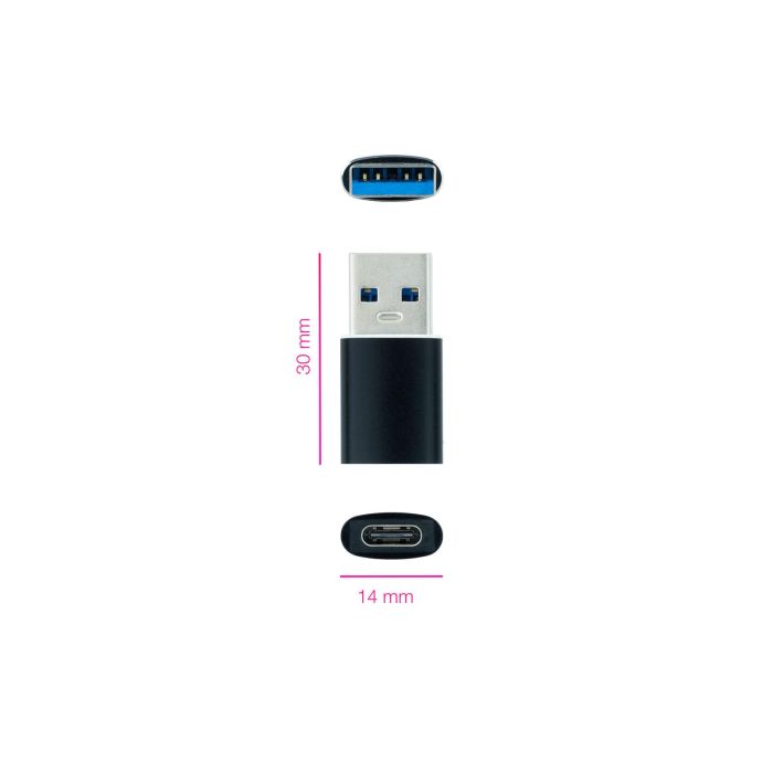 Nanocable 10.02.0012 Adaptador USB 3.1 USB-A Macho a USB-C Hembra para Carga y Datos, Función OTG, Plug & Play, Negro 1 Nanocable 10.02.0012 Adaptador USB 3.1 USB-A Macho a USB-C Hembra para Carga y Datos, Función OTG, Plug & Play, Negro 1
