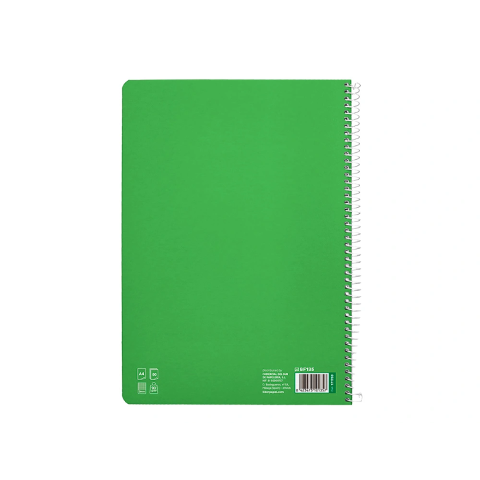 Liderpapel Cuaderno Espiral A4 Tapa Dura 80 Hojas 90gr Cuadro Pautado 3mm Color Verde 2