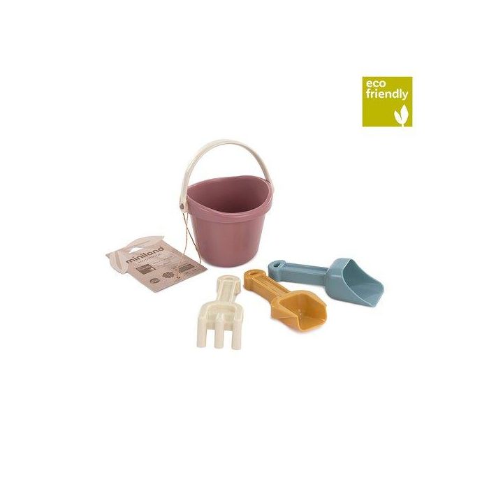 Set Arena Miniland Eco Bebe Warm (1 Cubo, 1 Pala, 1 Rastrillo Y 1 Pala Harinera)