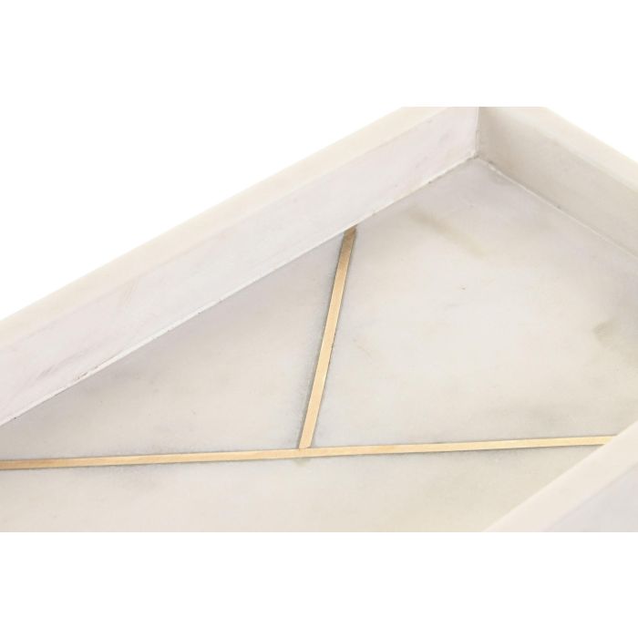 Bandeja Glam DKD Home Decor Blanco Dorado 15 x 3.8 x 30 cm 1 Bandeja Glam DKD Home Decor Blanco Dorado 15 x 3.8 x 30 cm 1