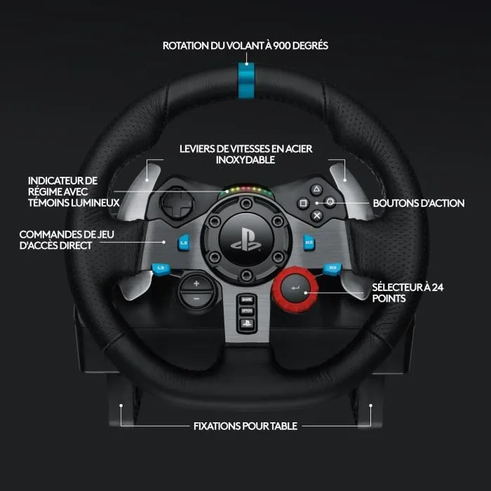 Logitech G G29 Driving Force Racing Wheel Volante de Carreras para PS4 y PC 5