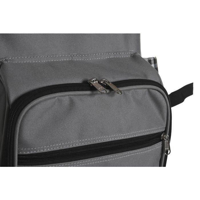 DKD Home Decor Mochila de Picnic para 2 Personas con Manta, Set de 9 Piezas, Poliester Gris Oscuro 20x39x28.5cm 5 DKD Home Decor Mochila de Picnic para 2 Personas con Manta, Set de 9 Piezas, Poliester Gris Oscuro 20x39x28.5cm 5