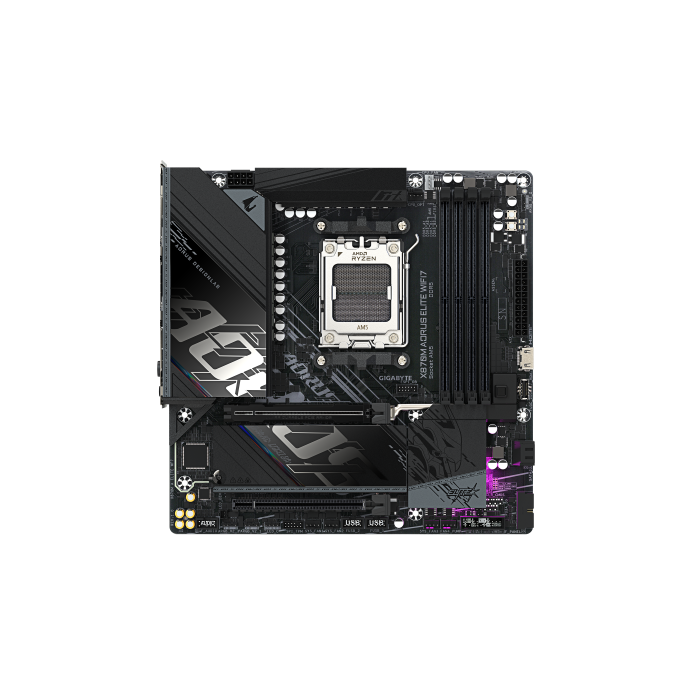 Gigabyte X870M AORUS ELITE WIFI7 Placa Base - Compatible con AMD Ryzen 9000 Series, VRM 14+2+2, DDR5 8200MHz (OC), PCIe 5.0, Wi-Fi 7, LAN 2.5GbE, USB4 (9MX87ME7-00-G10) 1