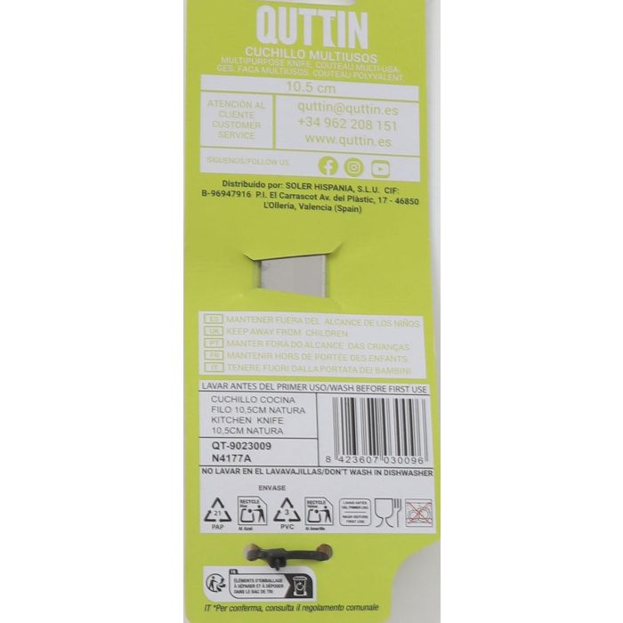 Cuchillo multiusos Quttin Natura 10.5 cm (60 Unidades) 3 Cuchillo multiusos Quttin Natura 10.5 cm (60 Unidades) 3