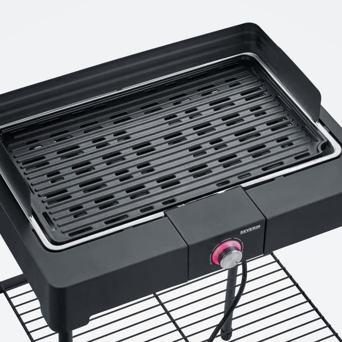 SEVERIN - PG8568 - Barbacoa Eléctrica Independiente, 2200 W, Parrilla de Aluminio Fundido, Bandeja de Agua Reductora de Humo y Olores, No 2