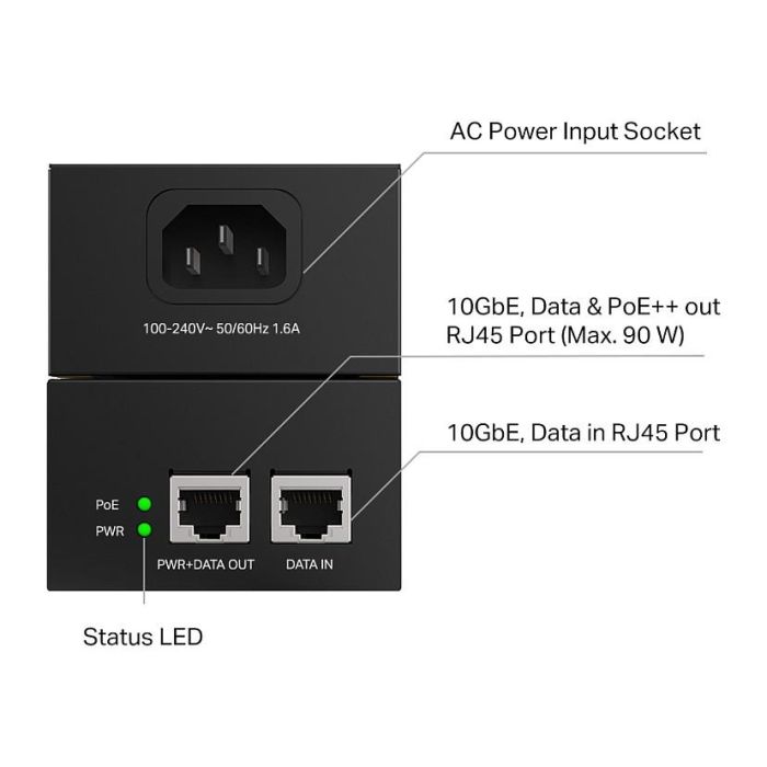 TP-Link POE380S Adaptador e Inyector PoE 10 Gigabit Ethernet