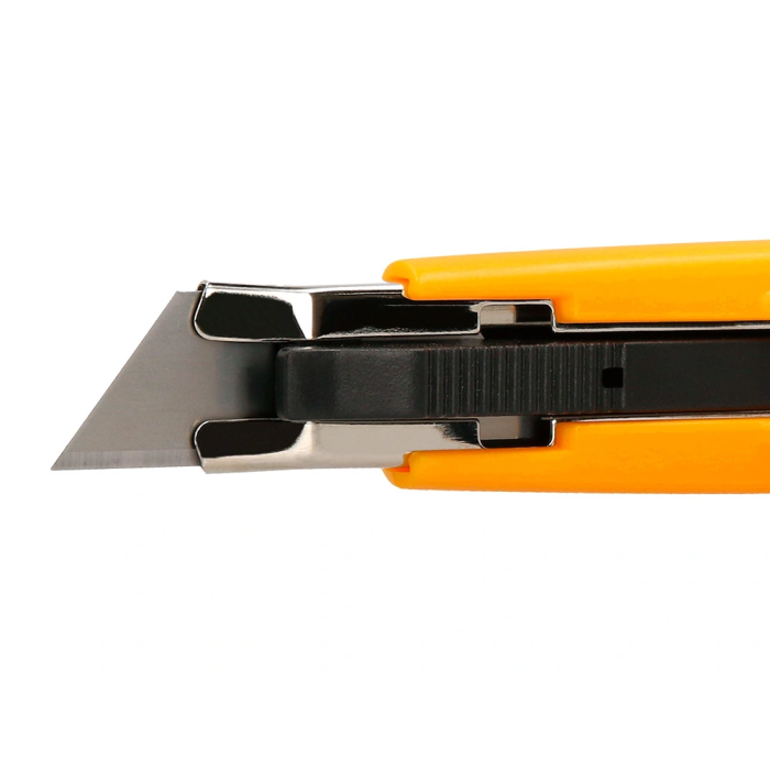 Q-connect XD-123 Cutter de Seguridad Retráctil con Asa para Colgar, Cuchilla Ancha 18 mm, Plástico Resistente, Amarillo, 1 Unidad 3