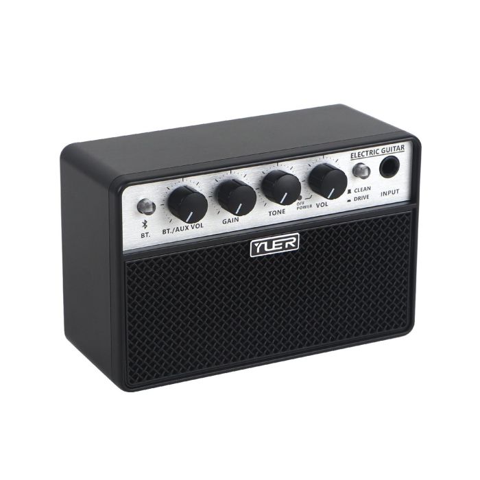 Yuer Mini Amp Eléctrico Recargable para Guitarra, Portátil Tamaño Móvil, Bluetooth 5, 10W, 6h Autonomía, Carga Rápida Tipo C
