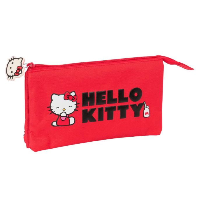 Hello Kitty Portatodo Triple Estuche Escolar con 3 Compartimentos Diseño Iconic 22x12x3cm Safta - Recomendado +3 Años 7