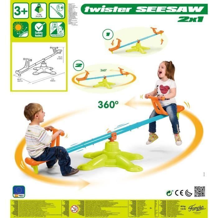 Columpio Twister - FEBER - Gira 360° - Para niños a partir de 3 años - Verde y Azul 3 Columpio Twister - FEBER - Gira 360° - Para niños a partir de 3 años - Verde y Azul 3