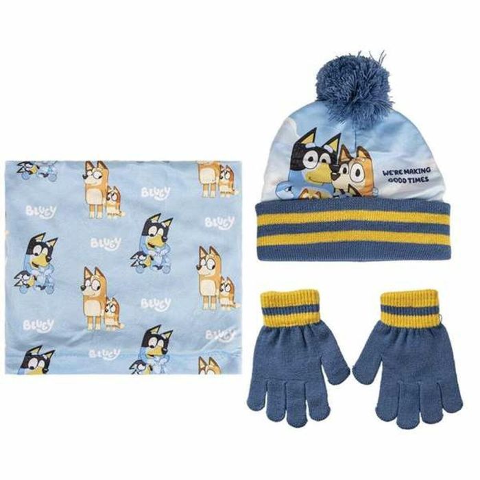 Conjunto 3 piezas bluey (gorro, braga cuello y guantes) 2/8 años 3 Conjunto 3 piezas bluey (gorro, braga cuello y guantes) 2/8 años 3
