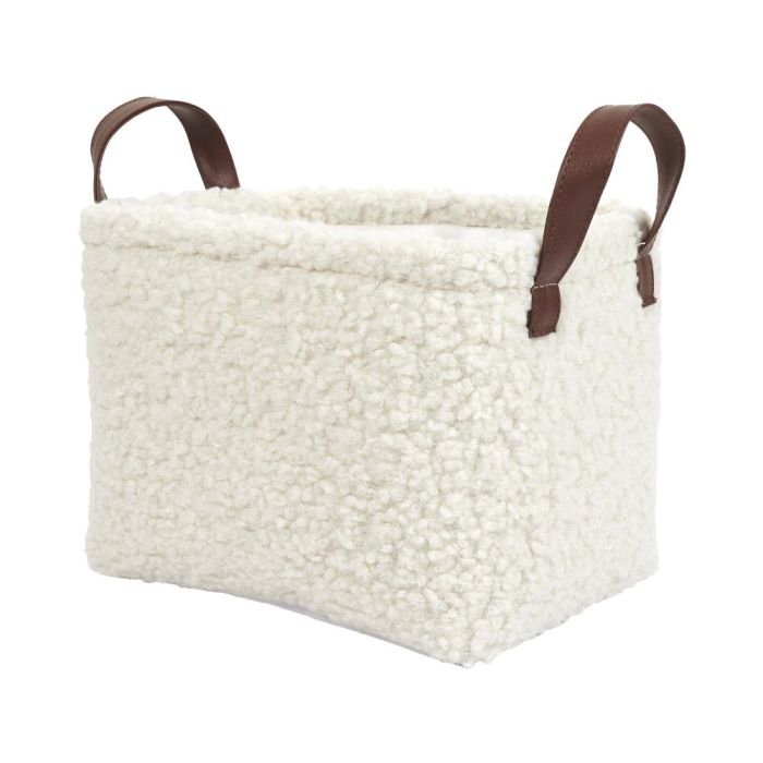 Home Deco Factory Juego de 3 Cestas Blancas Rizo Natural Borreguito 4