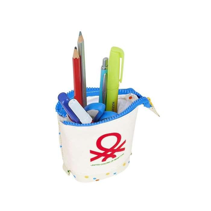 Estuche Cubilete Benetton Topitos Blanco (8 x 19 x 6 cm) 5 Estuche Cubilete Benetton Topitos Blanco (8 x 19 x 6 cm) 5