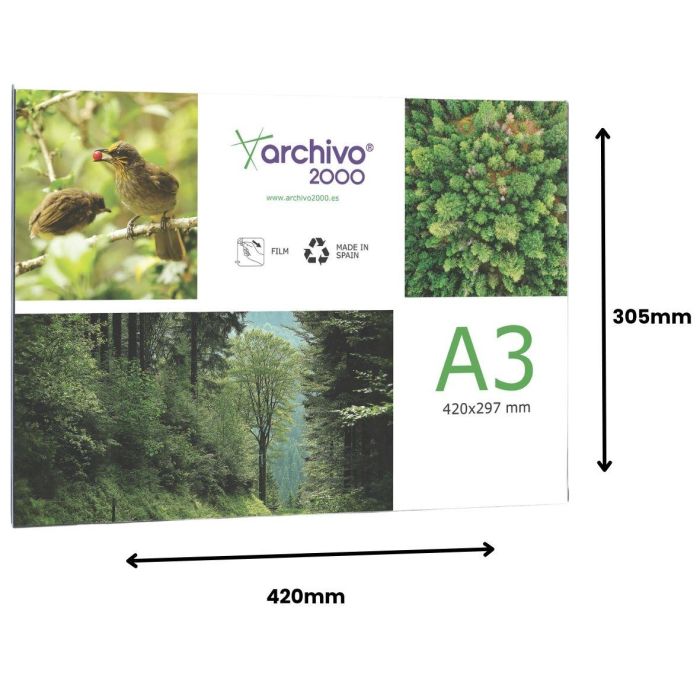 Archivo 2000 Expositor Mural Premium Din A3 Horizontal 420x300 mm con Adhesivo Espesor 3 mm 3