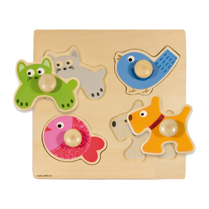 Diset Puzle Animales Domesticos 4 Piezas Madera Primeras Edades 1
