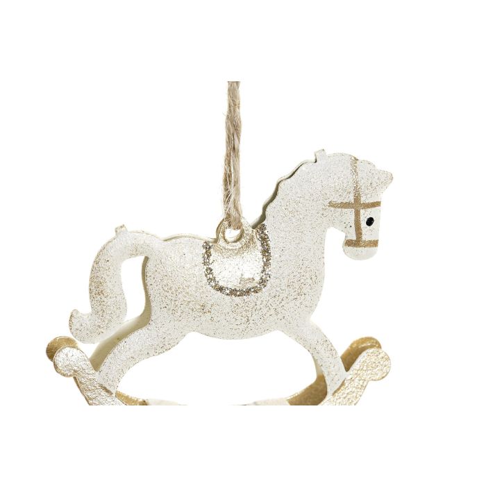 DKD Home Decor Decoración Colgante de Navidad Caballo Balancín Fantasía Dorado Beige Set de 6 Unidades (1 x 5.5 x 6.5 cm) 2 DKD Home Decor Decoración Colgante de Navidad Caballo Balancín Fantasía Dorado Beige Set de 6 Unidades (1 x 5.5 x 6.5 cm) 2