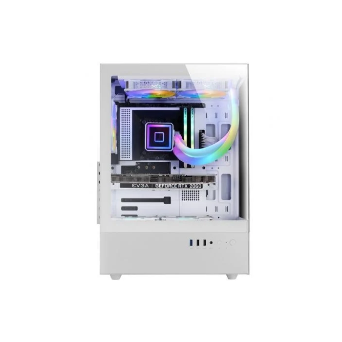 Mars gaming Caja ATX Semitorre Gaming MCX0 Blanca con ARGB y Doble Cristal Templado 1