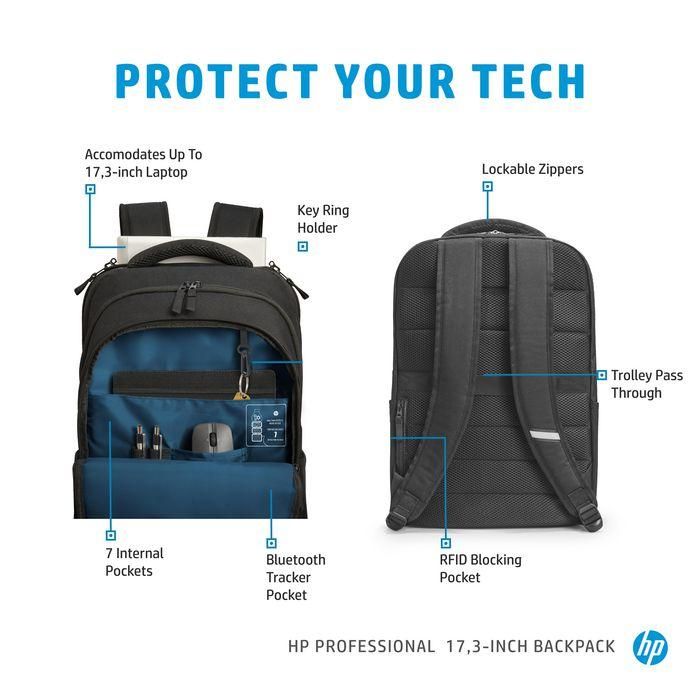 HP Mochila Profesional para portátil de 17.3 pulgadas, Diseño Ecológico y Resistente 7 HP Mochila Profesional para portátil de 17.3 pulgadas, Diseño Ecológico y Resistente 7